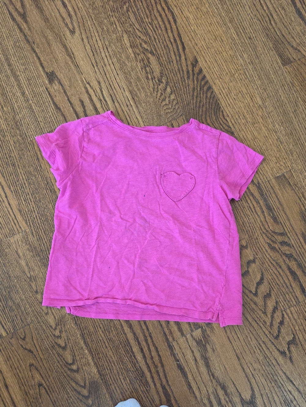 Crewcuts Bright Pink Short Sleeve Tee with Heart Patch
